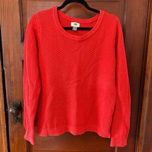 Old Navy Vibrant Red Crew Neck Sweater